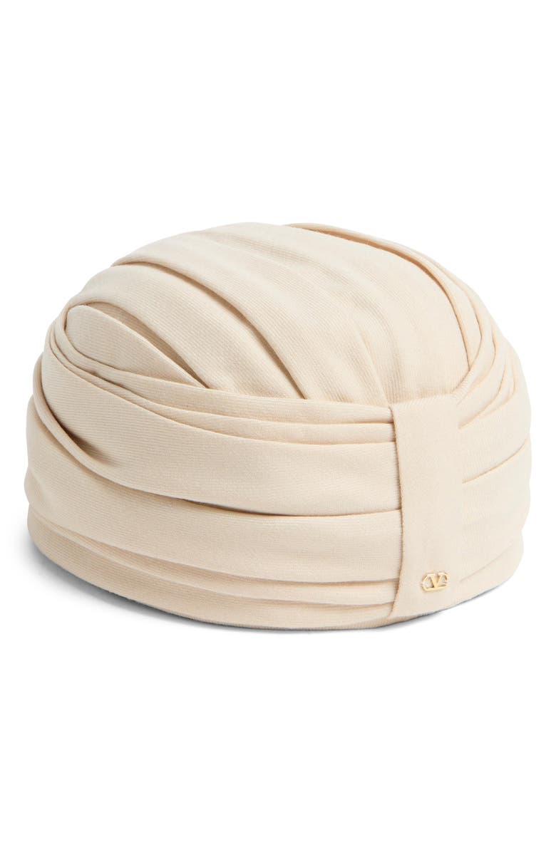 Valentino Garavani Virgin Wool Head Wrap, Main, color, Latte