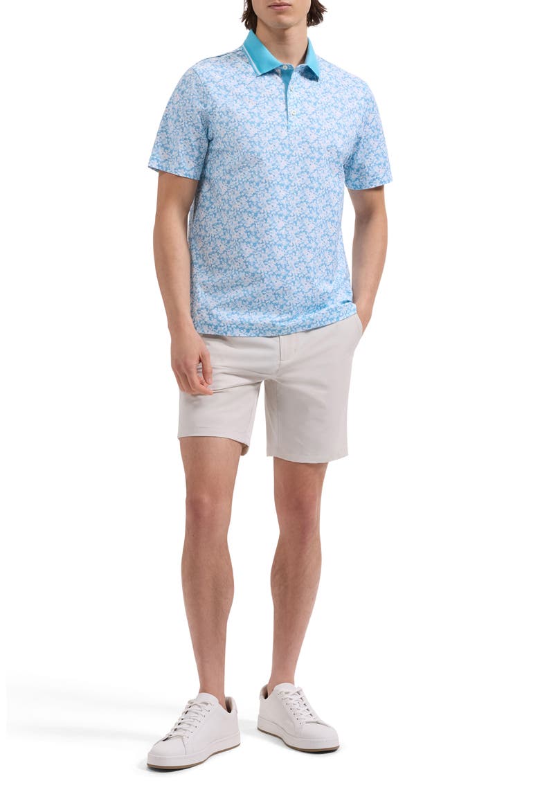 Vidal OoohCotton® Watercolor Floral Polo, Alternate, color, TEAL