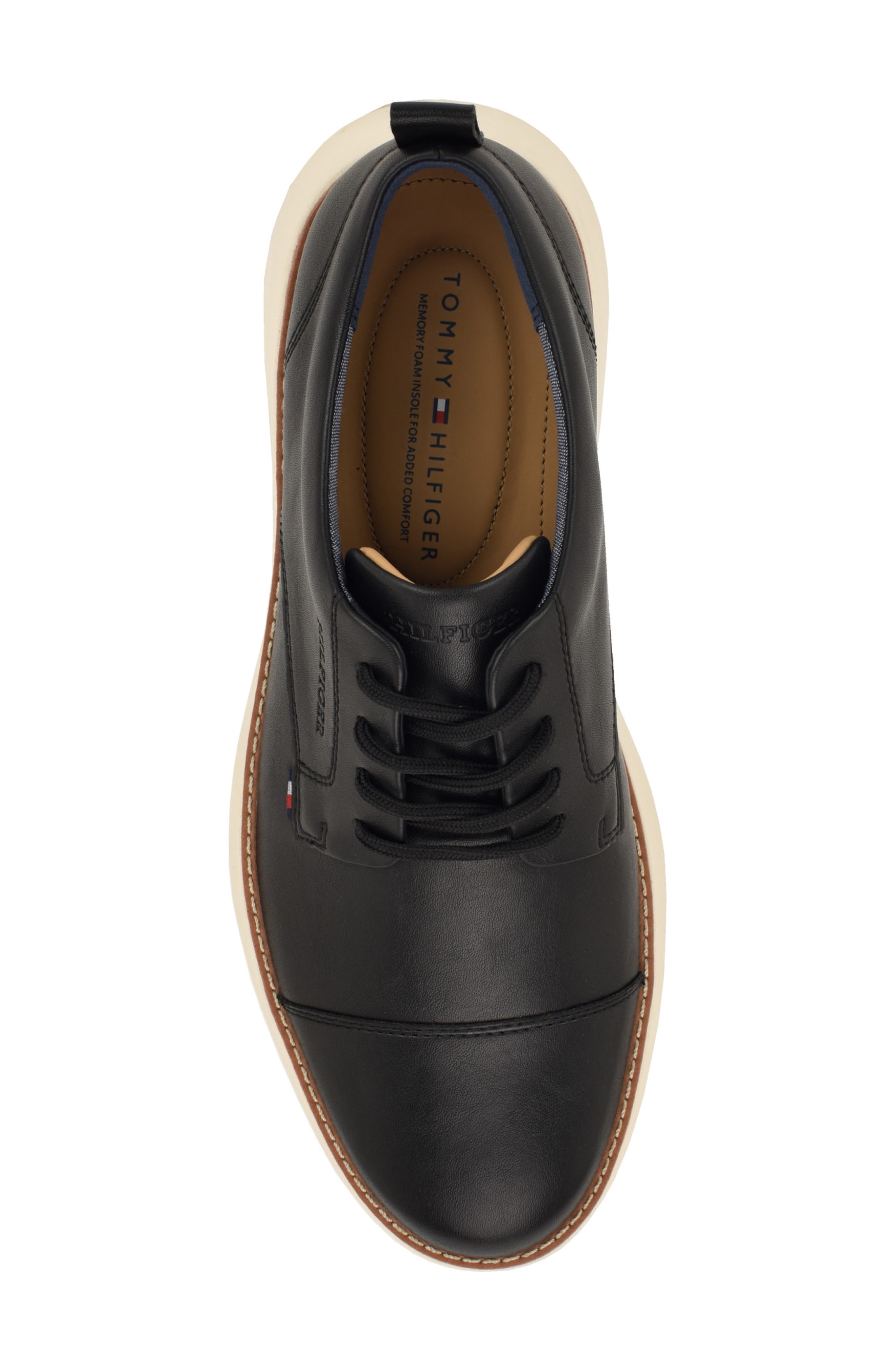 Tommy Hilfiger Fader Faux Leather Cap Toe Derby, Alternate, color, Black
