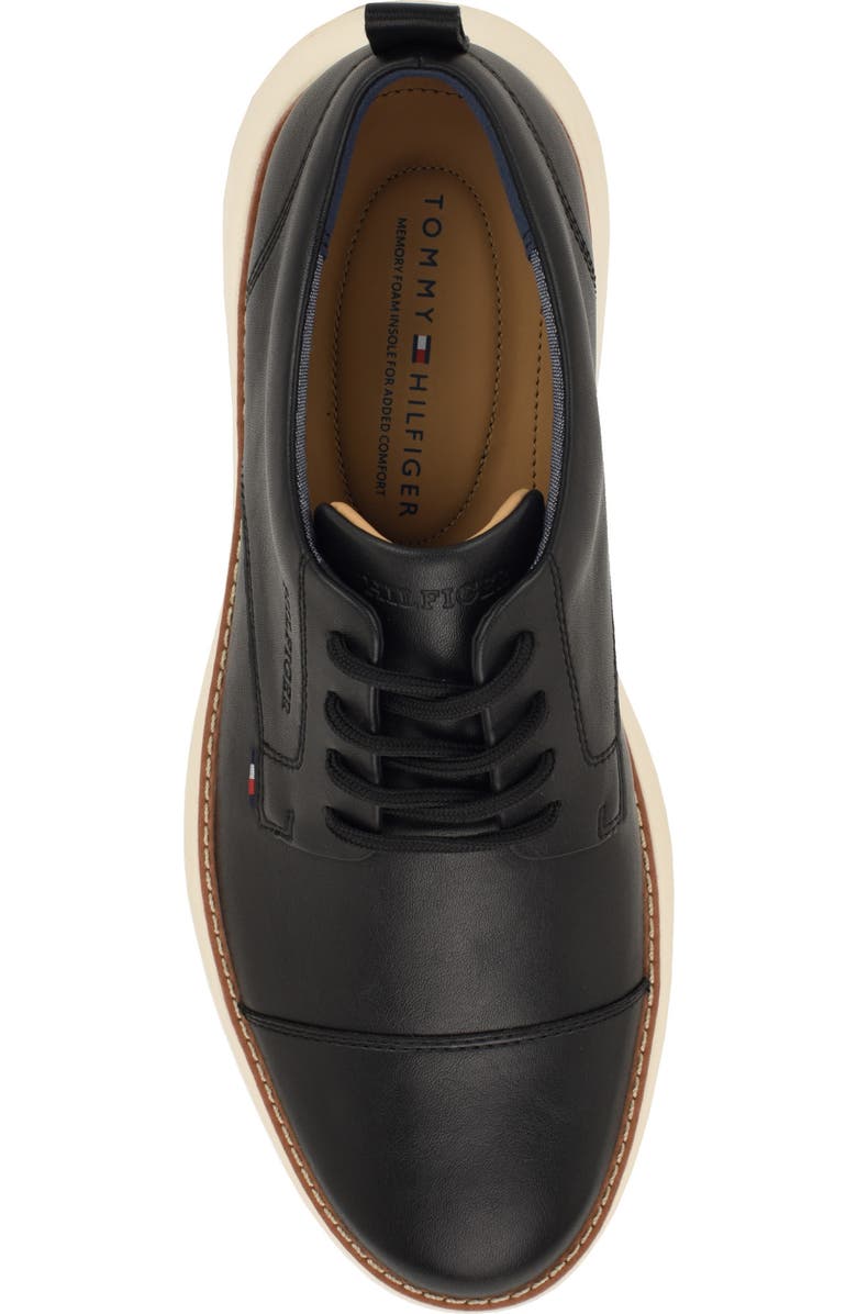 Tommy Hilfiger Fader Faux Leather Cap Toe Derby, Alternate, color, Black