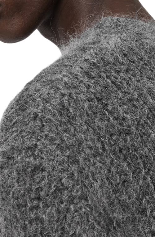 Allsaints Mens Charcoal Grey Myles Oversized-fit Mohair-blend Jumper Xs In Gray