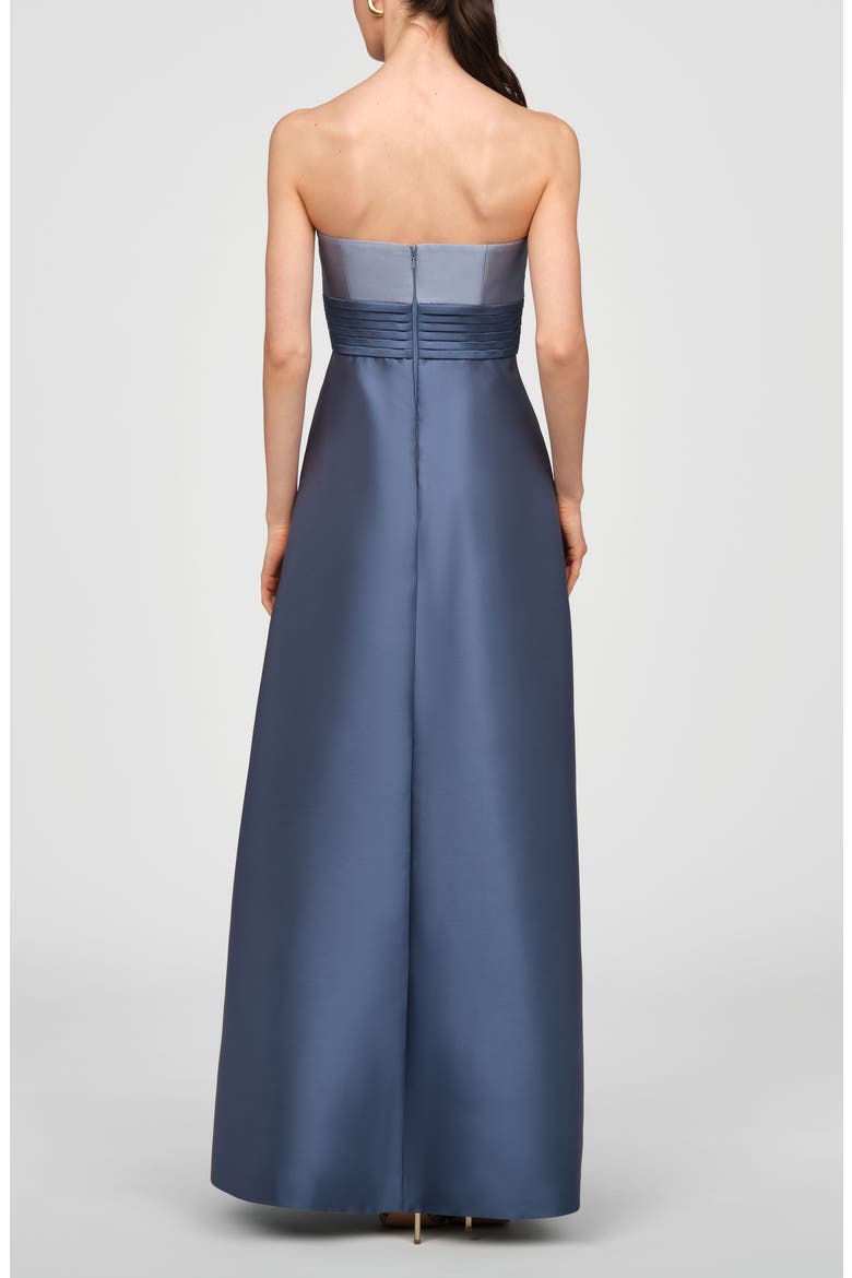 Trina Strapless Two Tone Mikado Walk Thru Gown, Alternate, color, CHAMBRAY MULTI