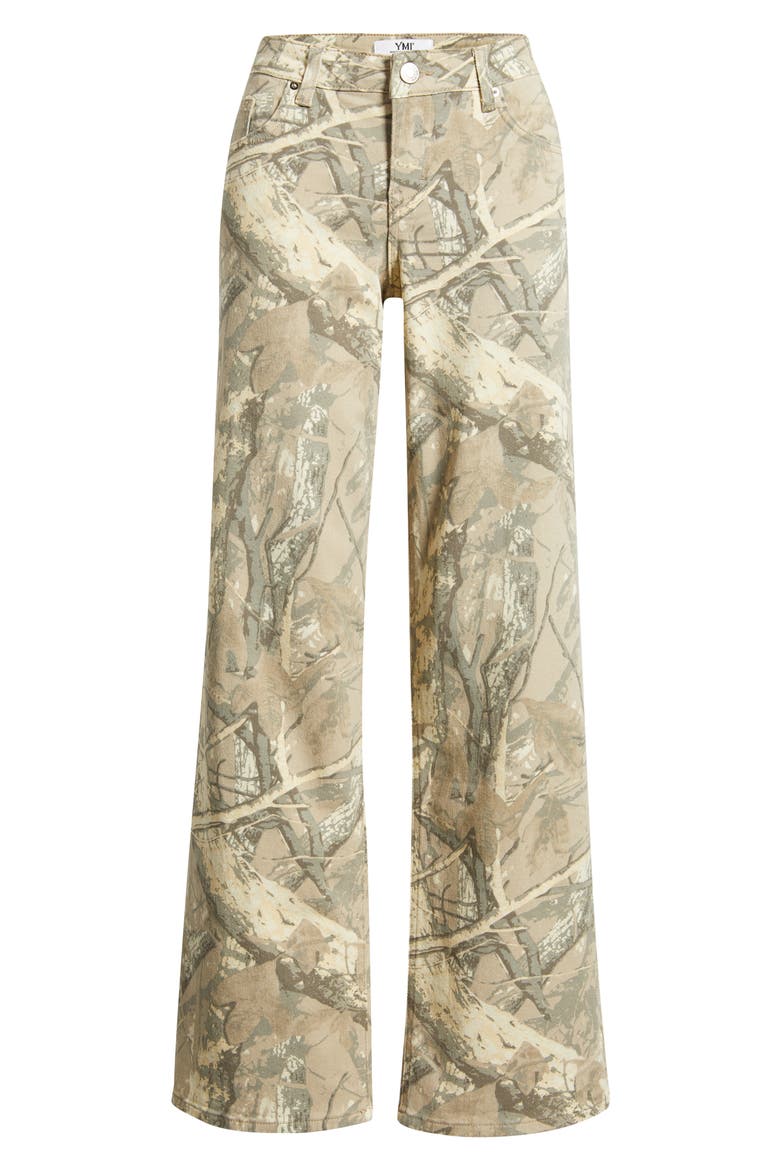 Britney Camo Low Rise Wide Leg Jeans, Alternate, color, SAND CAMO
