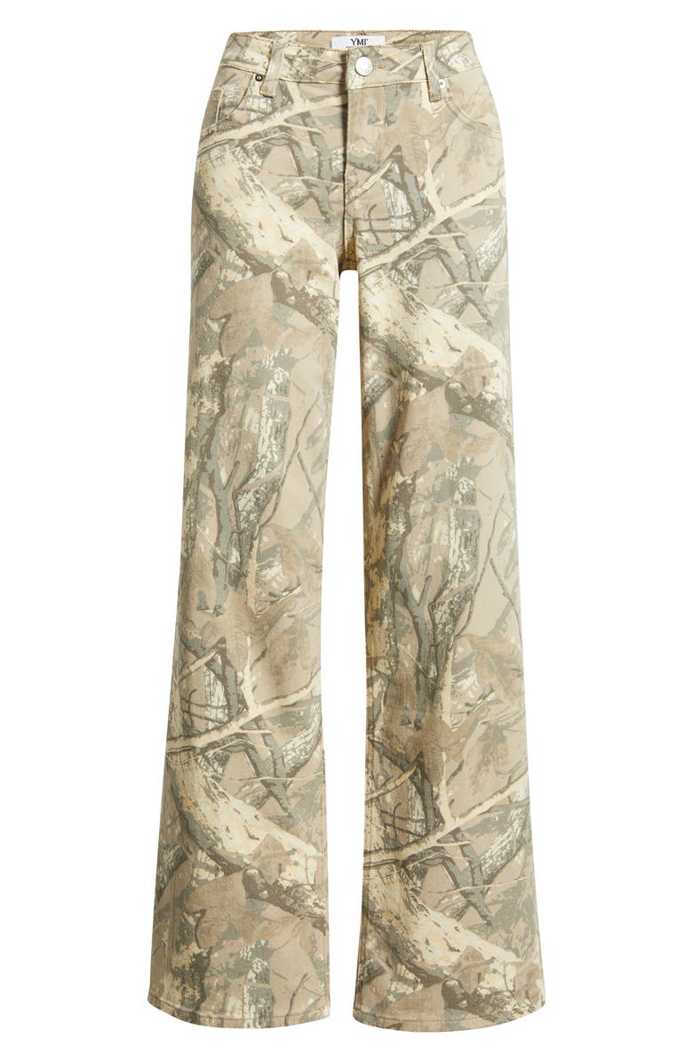 YMI Britney Camo Low Rise Wide Leg Jeans, Main, color,