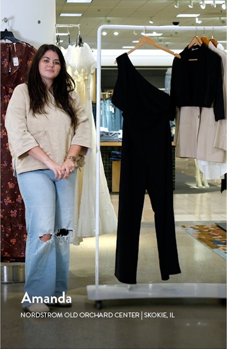 Tina Cutout One-Shoulder Flare Leg Jumpsuit, sales video thumbnail