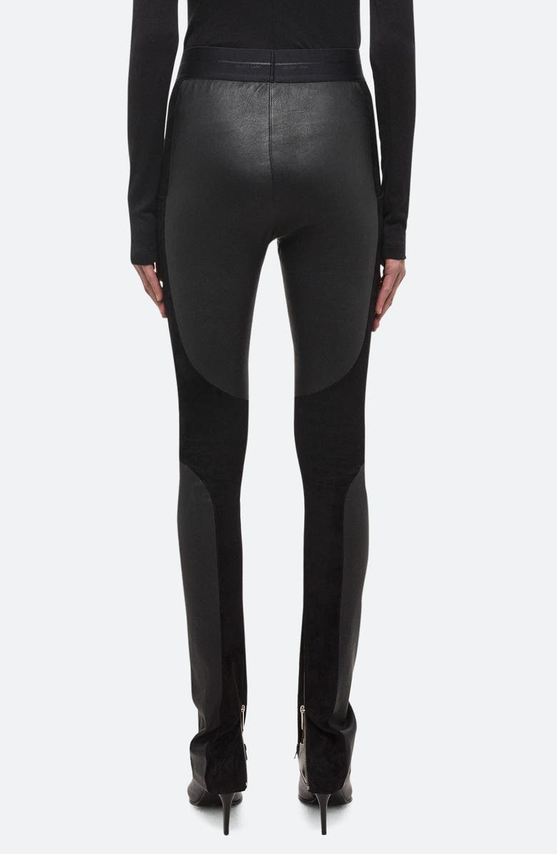Helmut Lang Racer Leather & Suede Leggings, Alternate, color, Black - 001