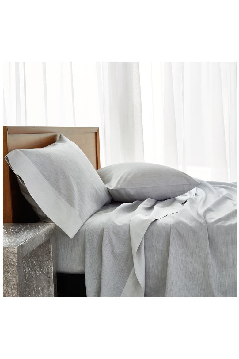 Striated Band 400 Thread Count Fitted Sheet, Alternate, color, GRAY