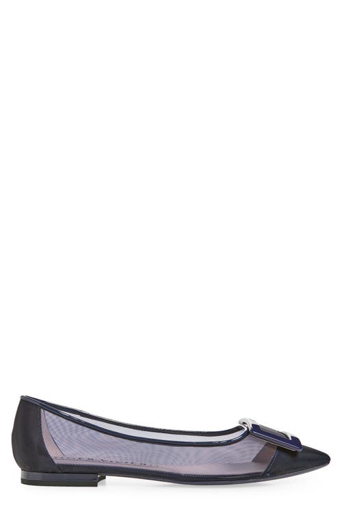 Roger Vivier Gommettine Buckled Mesh Ballet Flats In Blu/blu Chiaro