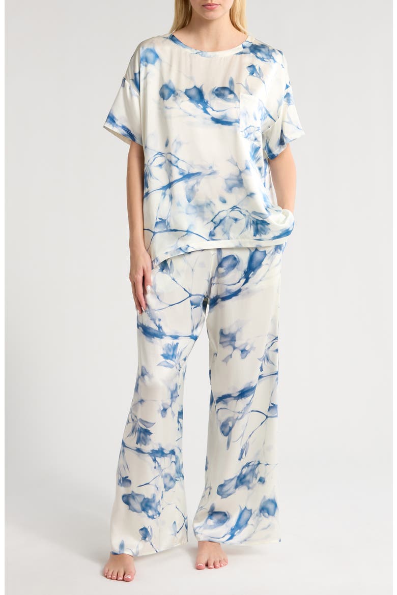 x Grace Dines Washable Silk Pajamas, Main, color, WHISPERED BLOOM LARGE