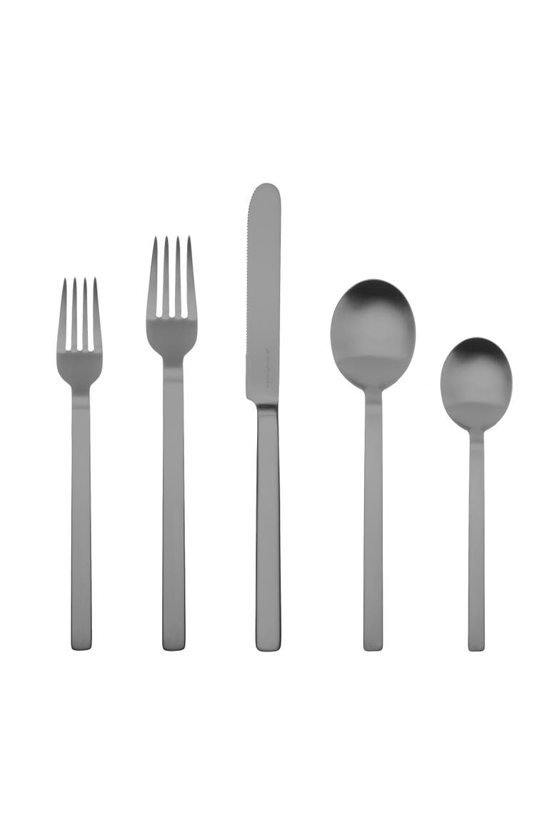 Stile By Pininfarina Flatware Set - 20 Pieces, Main, color, Ice Black Gold