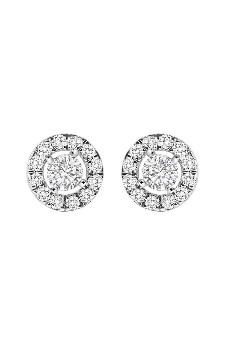 Haus of Brilliance 14K White Gold 3/4 Ct Lab-Grown Diamond Floating Halo Stud Earring, Alternate, color, White