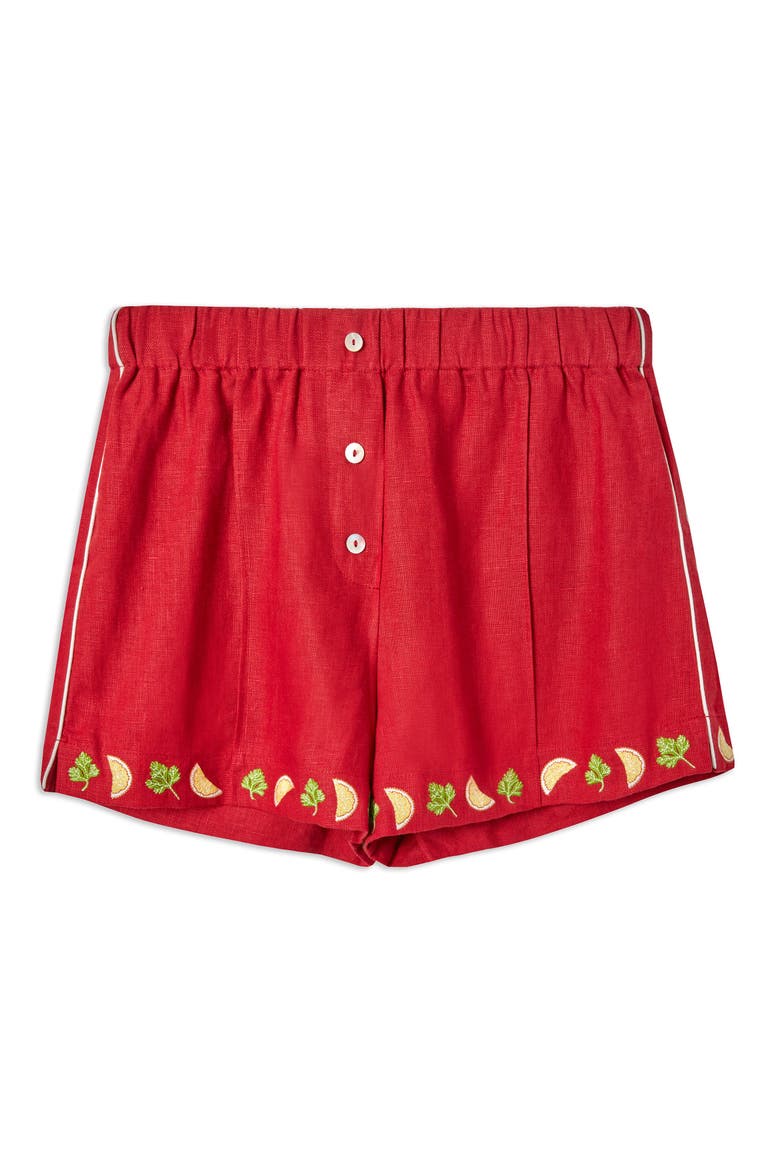 'Just a Pinch' Mini Shorts, Main, color, Red