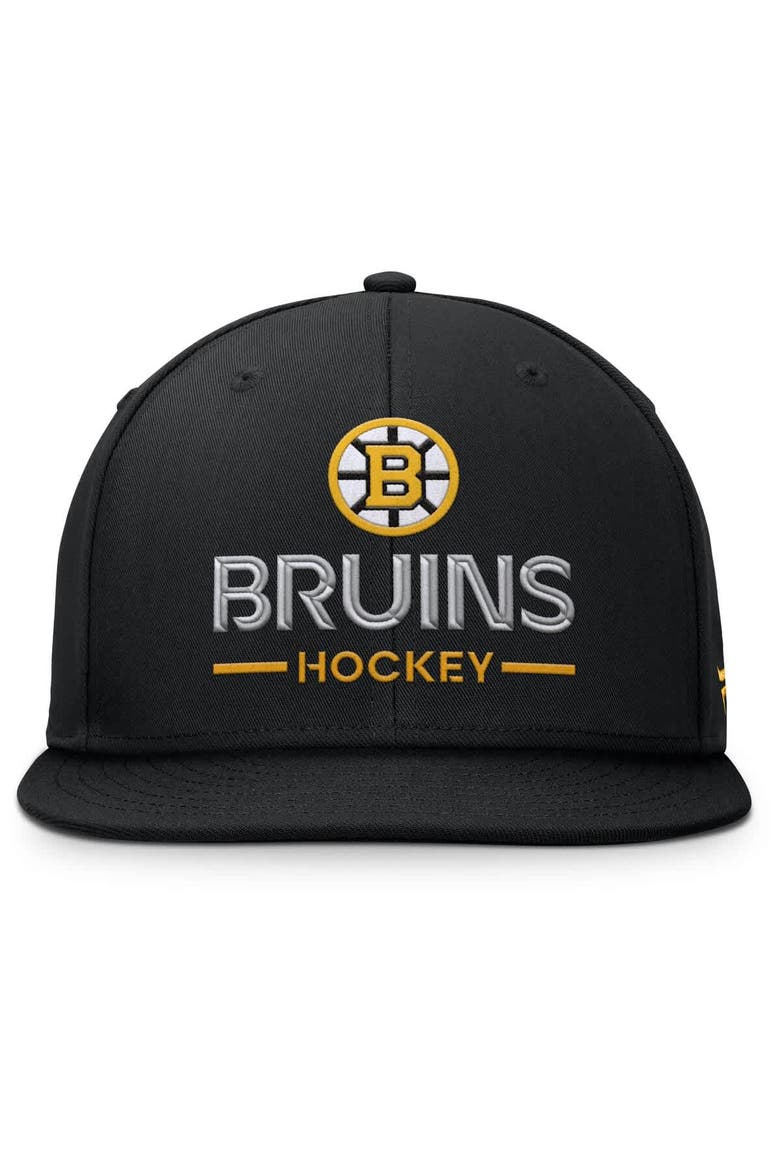 Men's Fanatics Black Boston Bruins Authentic Pro Rink Lockup Snapback Hat, Alternate, color, Black