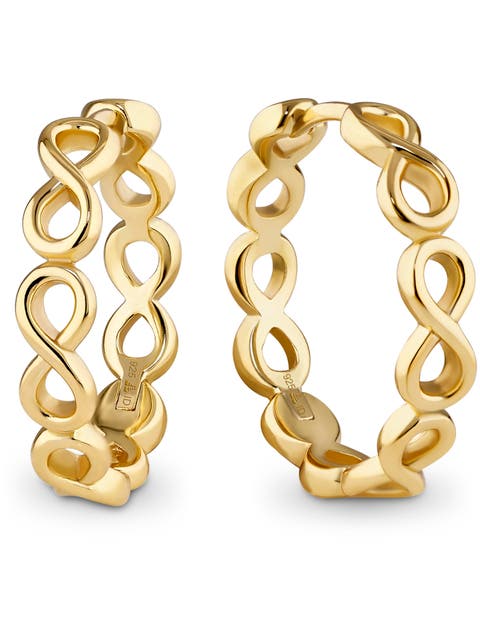 Infinity Hoop Earrings in Gold Plated Sterling Silver