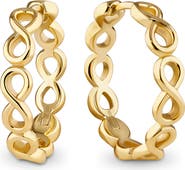 DEVATA Infinity Hoop Earrings in Gold Plated Sterling Silver