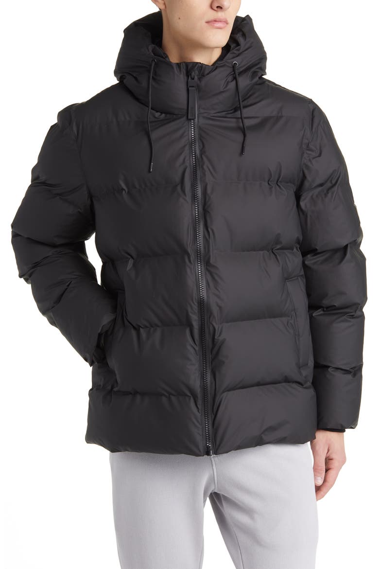 Alta Waterproof Hooded Puffer Jacket, Alternate, color, BLACK