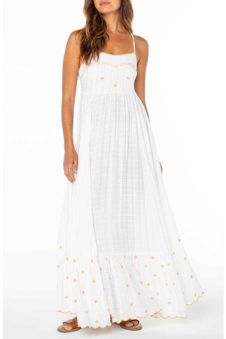 Sunburst Maxi Dress, Main, color, CLOUD DANCER