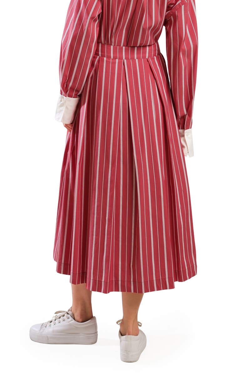 FREEMARKET Striped Midi Skirt, Alternate, color, Red