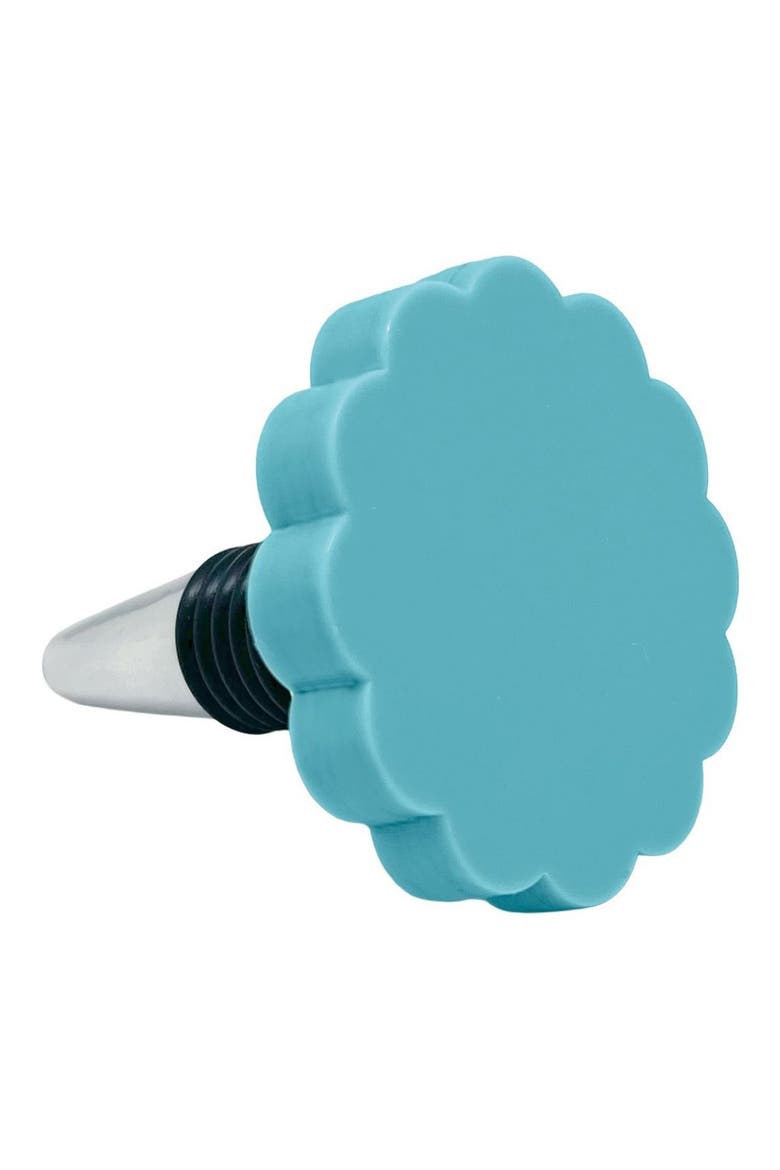 Scallop Bottle Stopper, Main, color, TEAL