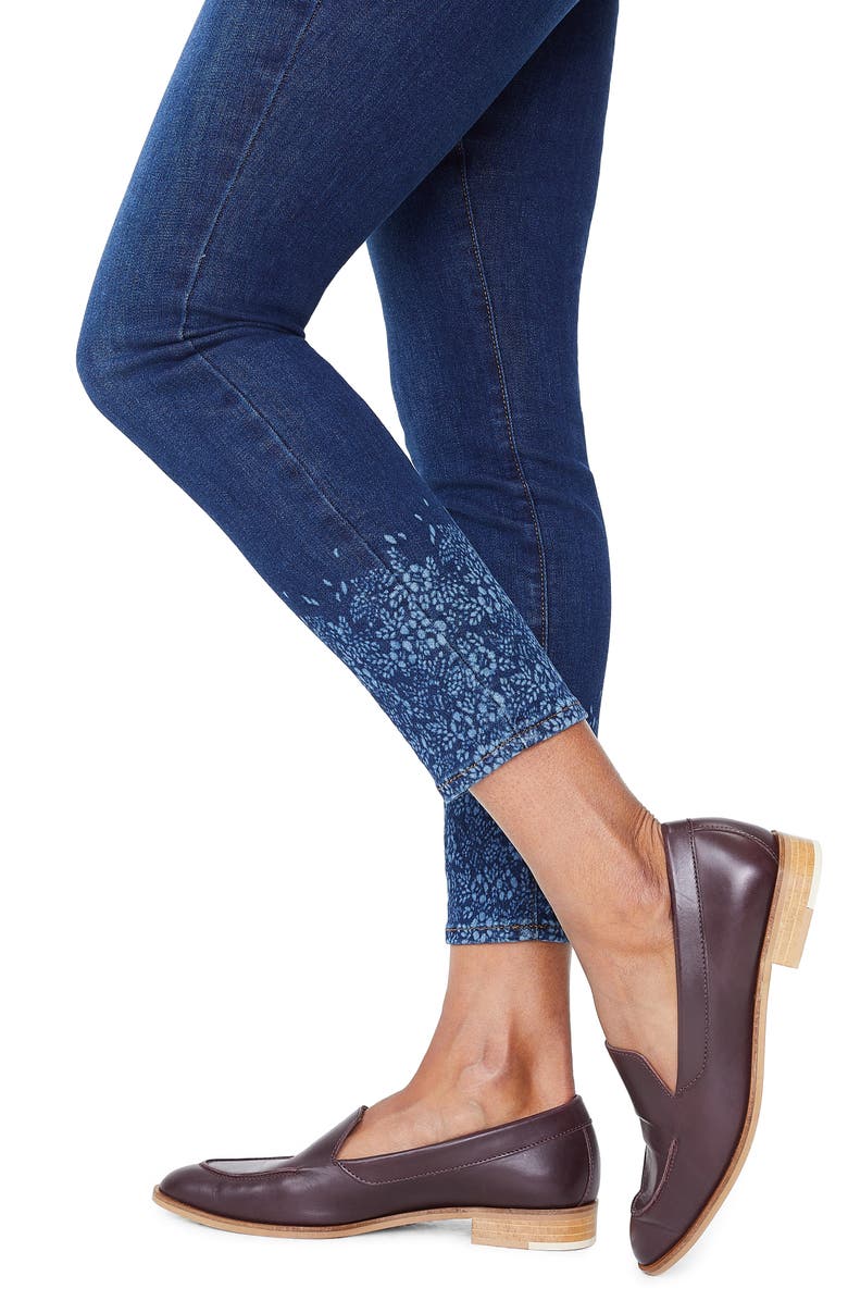 NYDJ Ami Floral Detail Skinny Ankle Jeans, Alternate, color,