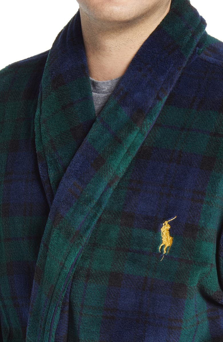 Polo Ralph Lauren Microfiber Robe, Alternate, color, Blackwatch