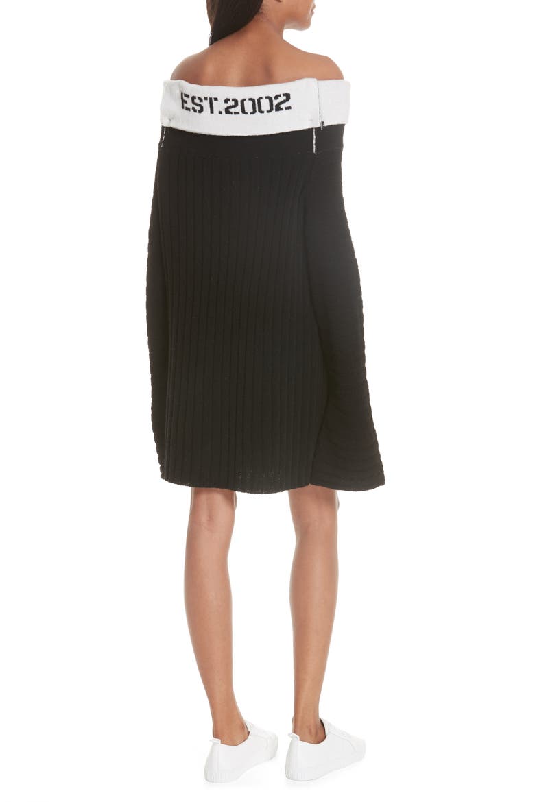 Logo Off the Shoulder Dress (Limited Edition), Alternate, color, BLACK
