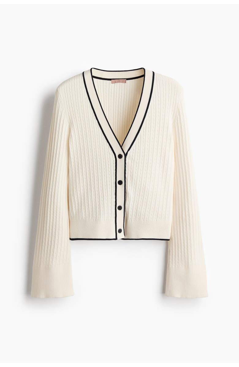 H&M Cable-knit Cardigan, Main, color, Cream