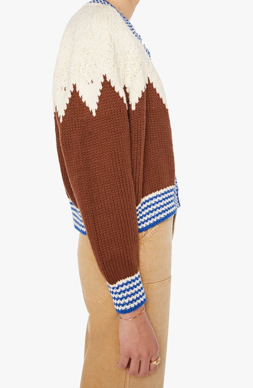Mother Womens The Raglan Zigzag-print Knitted Cotton Cardigan Head For The Hills In Multi