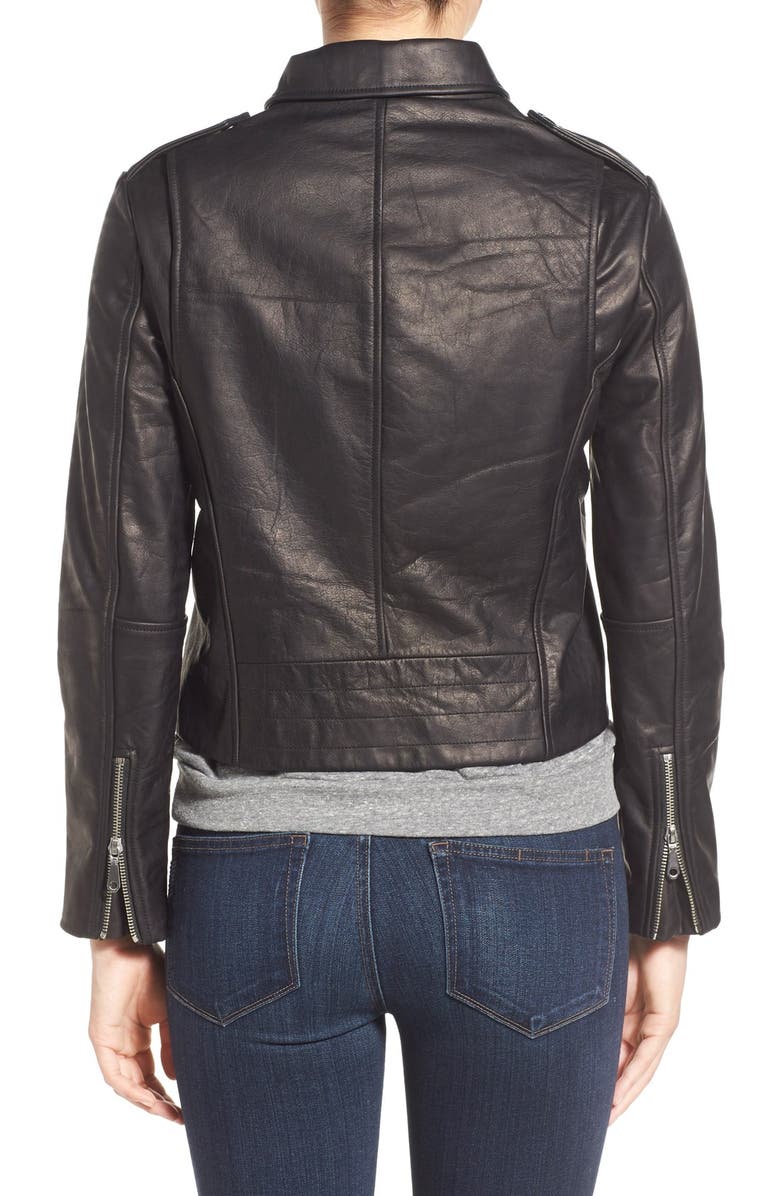 Rebecca Minkoff 'Nana' Leather Moto Jacket, Alternate, color, 