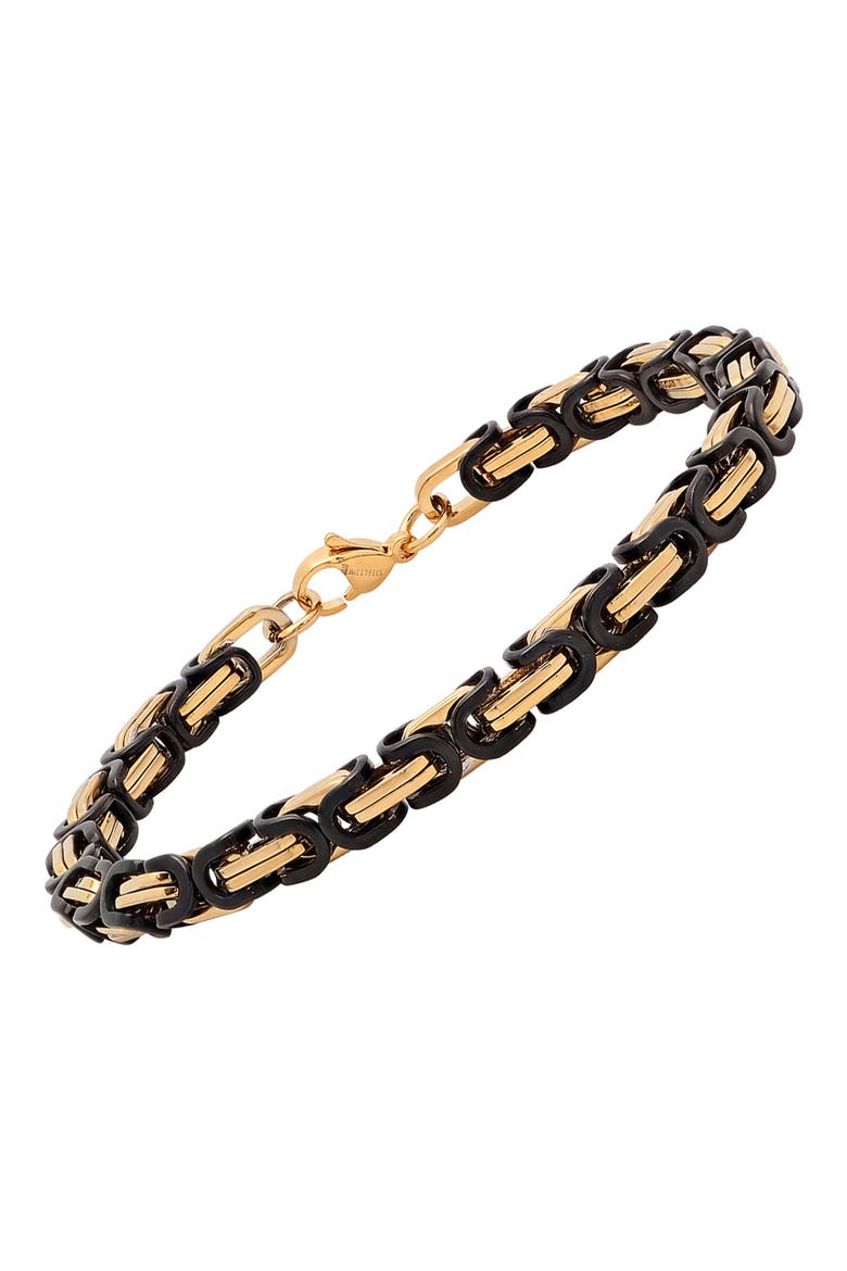 Men's Two-Tone Byzantine Chain Bracelet, Alternate, color, TWO TONE