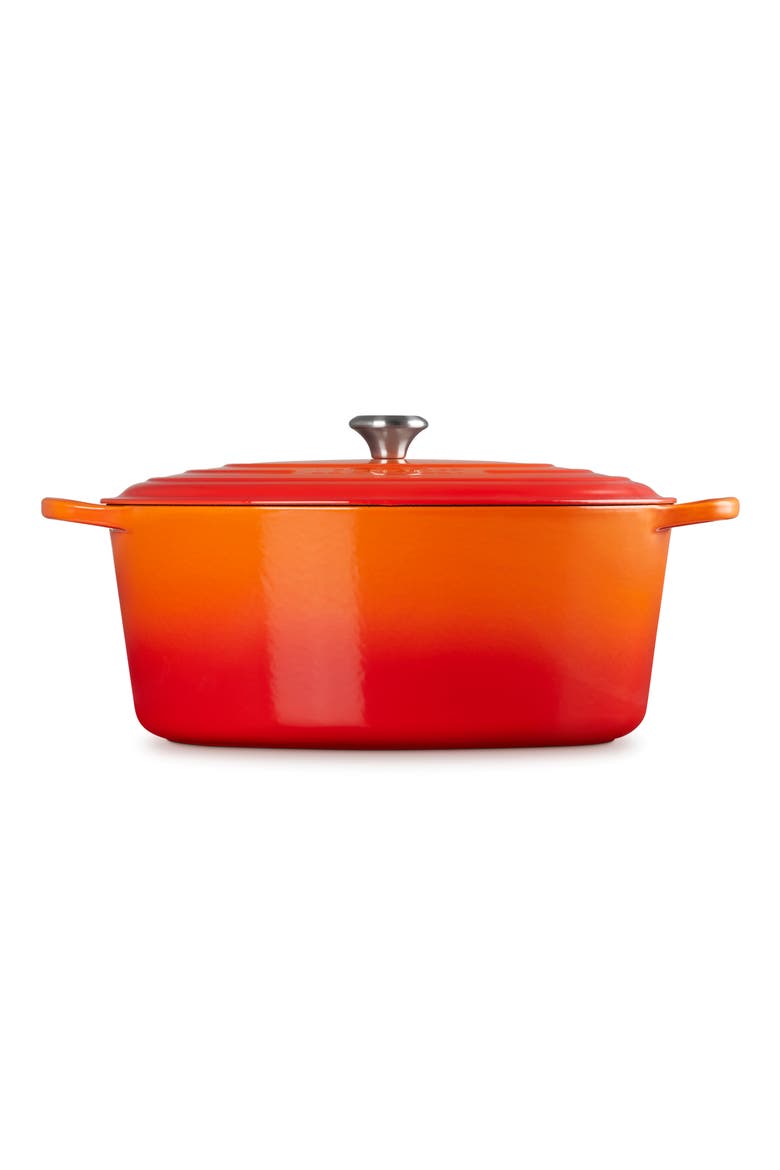Signature 15 1/2-Quart Oval Enamel Cast Iron French/Dutch Oven, Alternate, color, FLAME