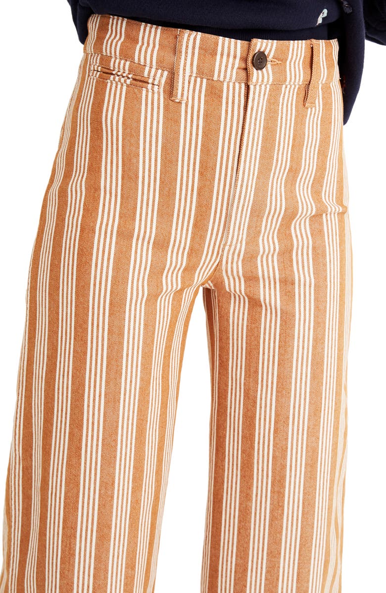 Madewell Emmett Stripe Crop Wide Leg Pants, Alternate, color,