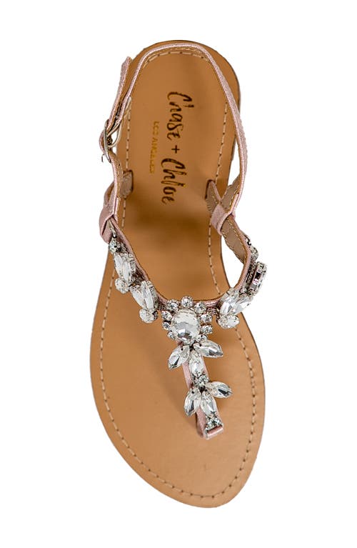 Chase & Chloe Chase And Chloe Aiden Crystal T-strap Sandal