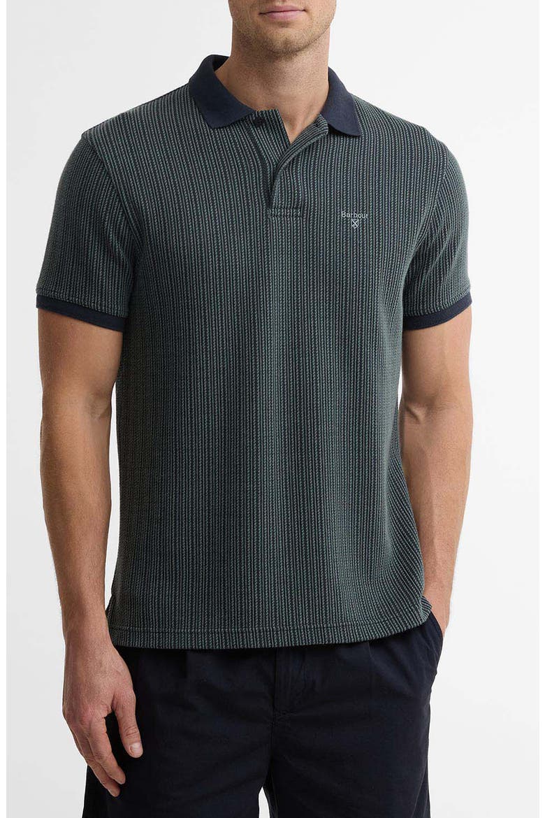 Harworth Textured Stripe Cotton Polo, Main, color, DARK NAVY
