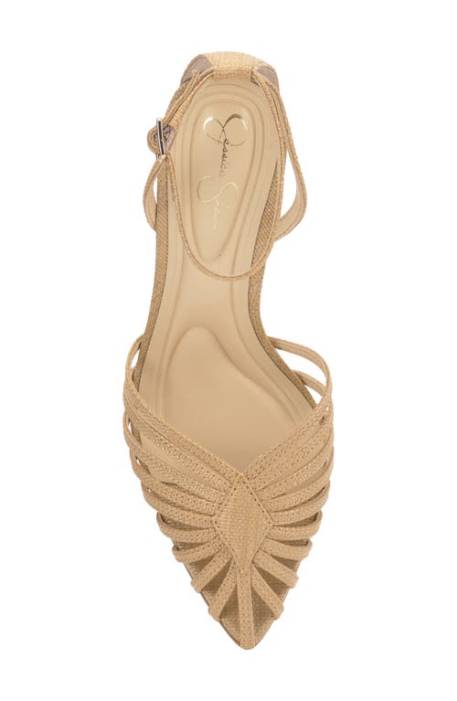 Jessica Simpson Paveri Ankle Strap Pointed Toe Pump In Natural