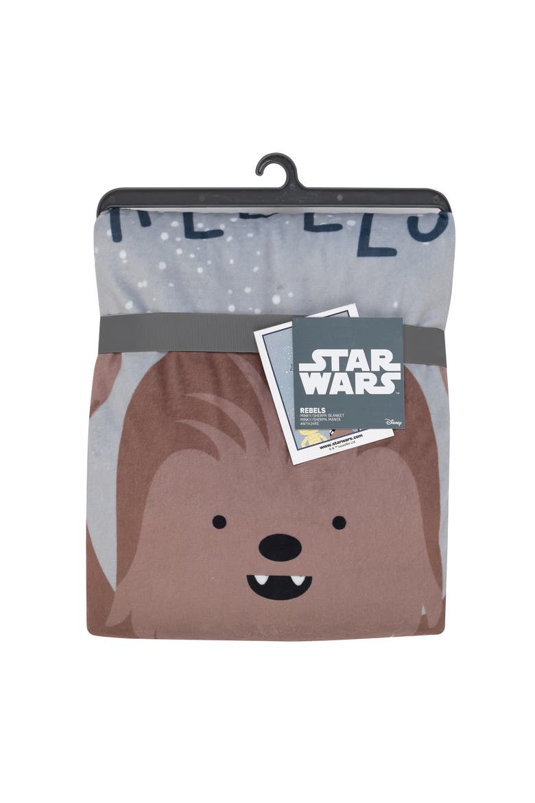 Star Wars Rebels R2D2/C-3PO/Chewbacca Soft Faux Shearling Baby Blanket, Alternate, color, Gray