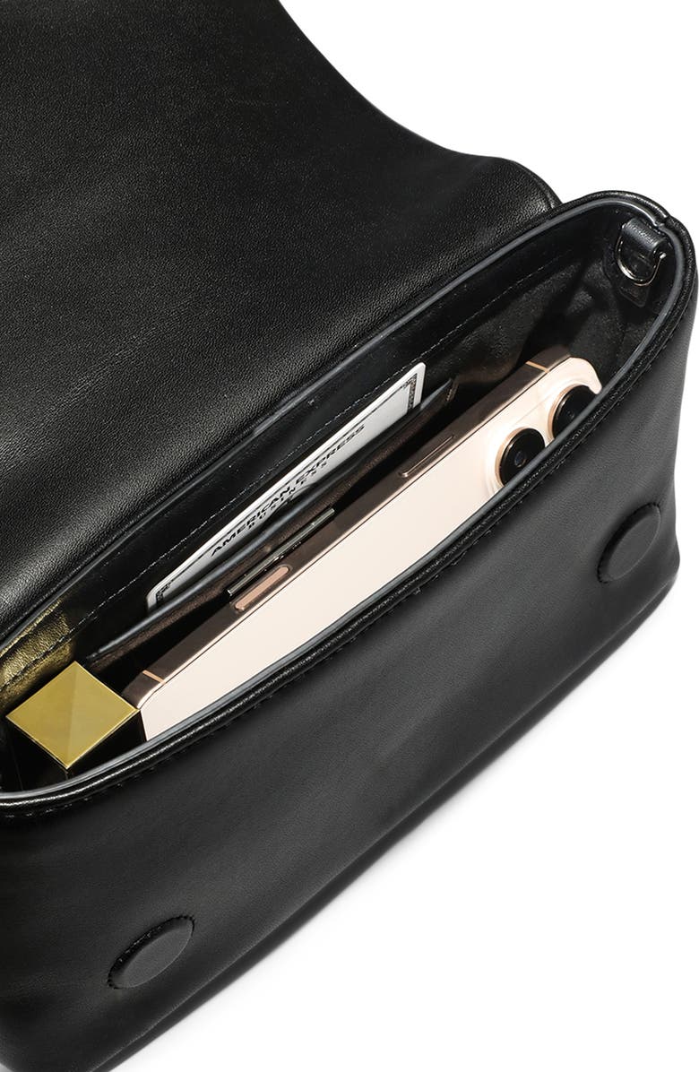 Alexis Bittar Ruched Crystal Molten Leather Clutch, Alternate, color, Black