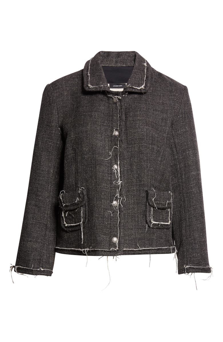 R13 Virgin Wool & Linen Boxy Jacket, Alternate, color, Dark Grey