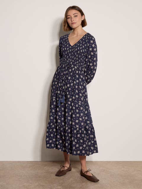 Mono Bouquet Midi Dress
