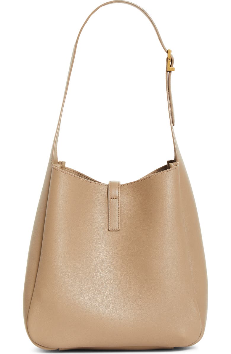 Saint Laurent Small Le 5 à 7 Leather Hobo Bag, Alternate, color, Light Cumin