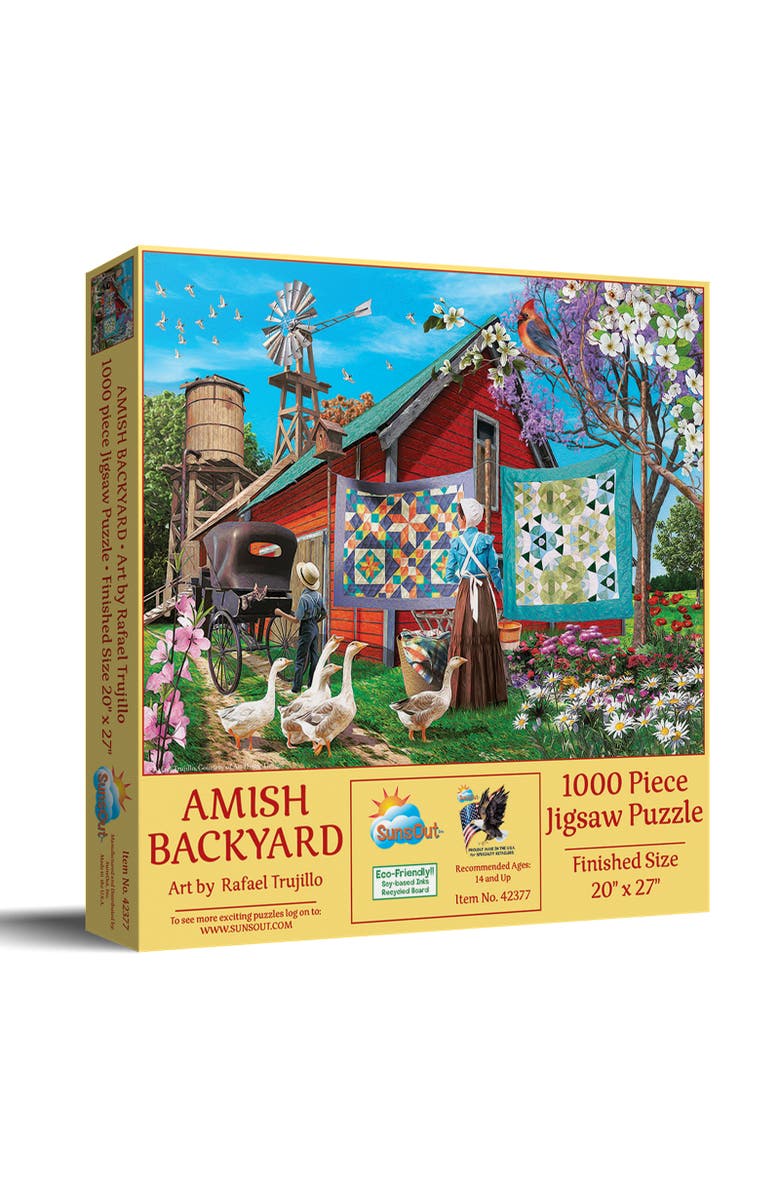 Sunsout Amish Backyard 1000 piece Jigsaw Puzzle for Adults, Main, color, Multicolor