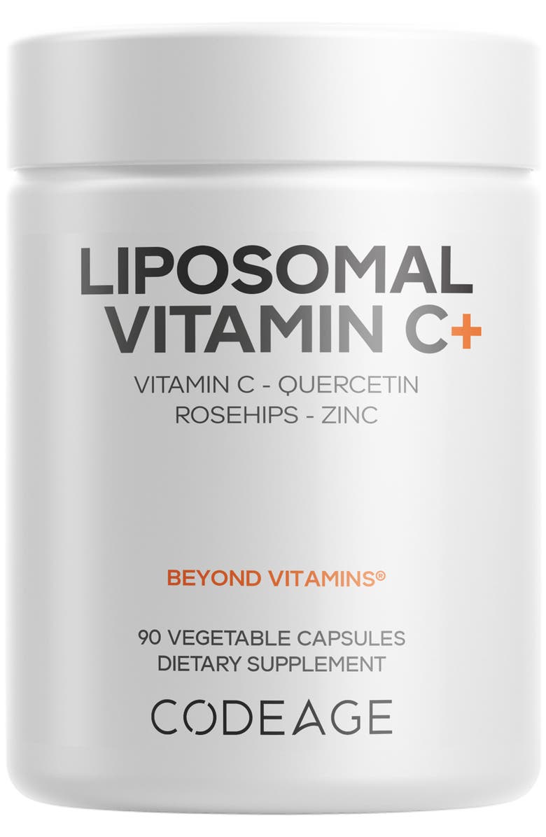 Codeage Liposomal Vitamin C, Zinc, Elderberry, Citrus Bioflavonoids, ALA, Quercetin, Main, color, White