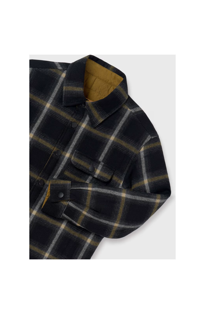 Mayoral Reversible Quilted Overshirt, Alternate, color, Black