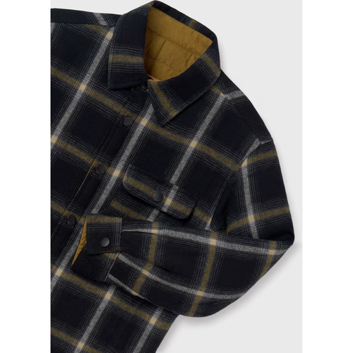 Mayoral Reversible Quilted Overshirt In Black