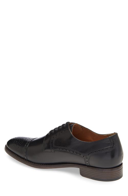 Johnston & Murphy Lewis Cap Toe Derby In Black