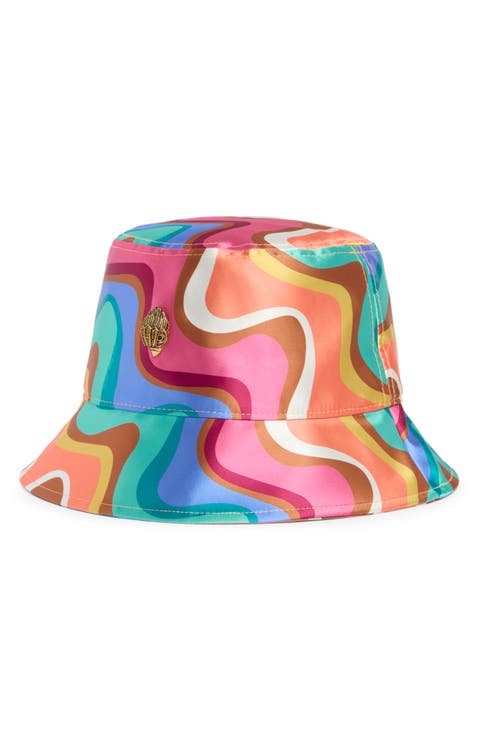 Wavy Stripe Print Bucket Hat