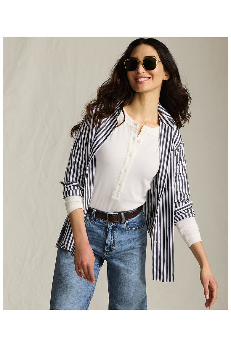 Drapey Rib Skimming Long Sleeve Henley, Alternate, color, Ivory