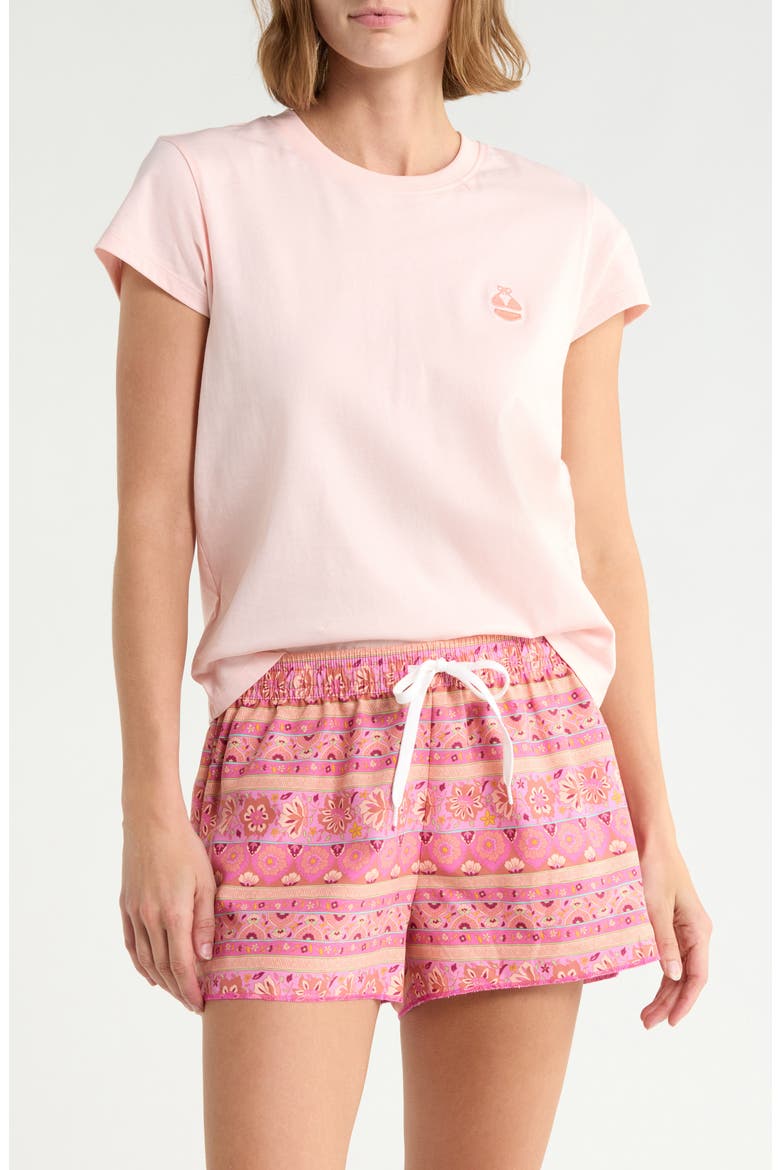 Palm Embroidered T-Shirt, Main, color, BLUSH