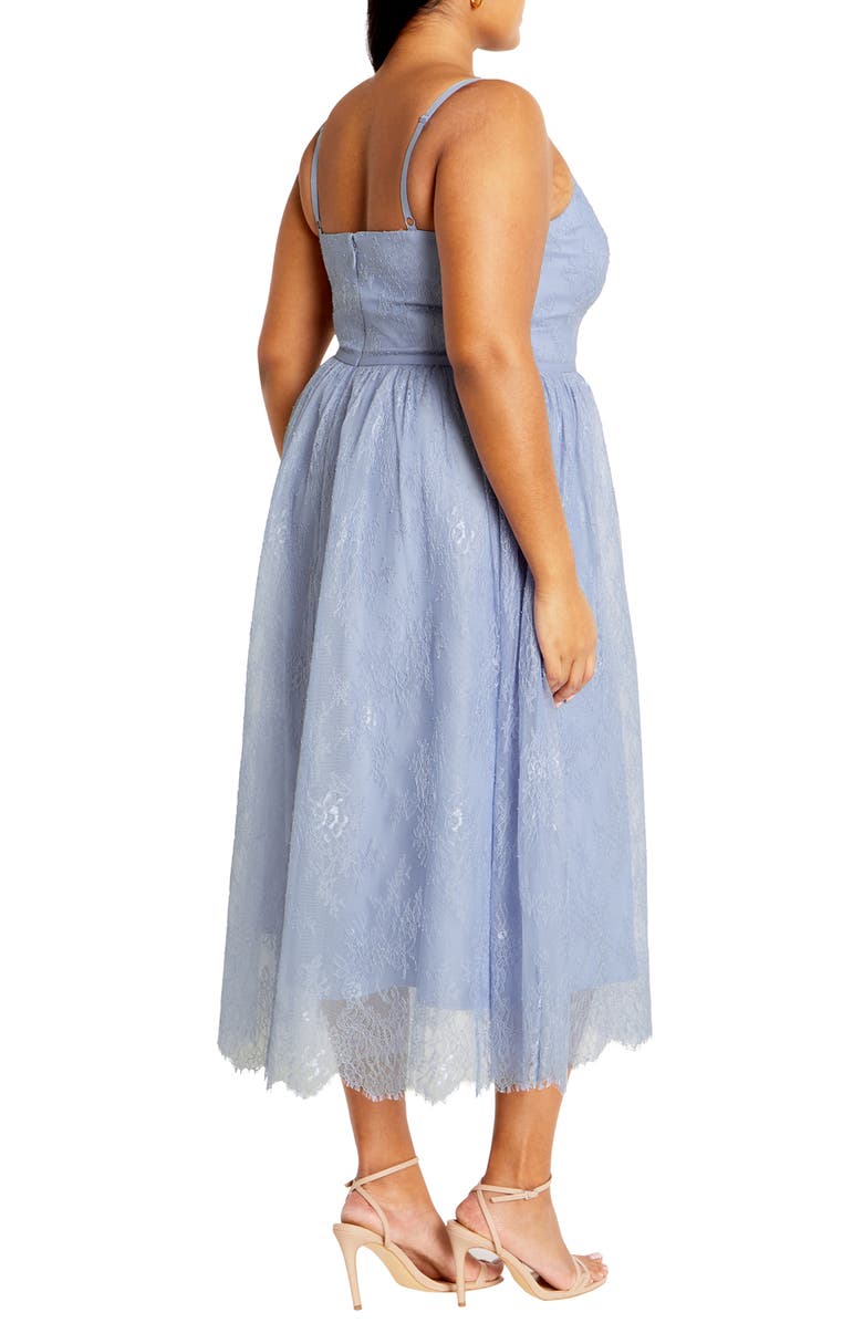 City Chic Serena Lace & Tulle Fit & Flare Midi Dress, Alternate, color, 