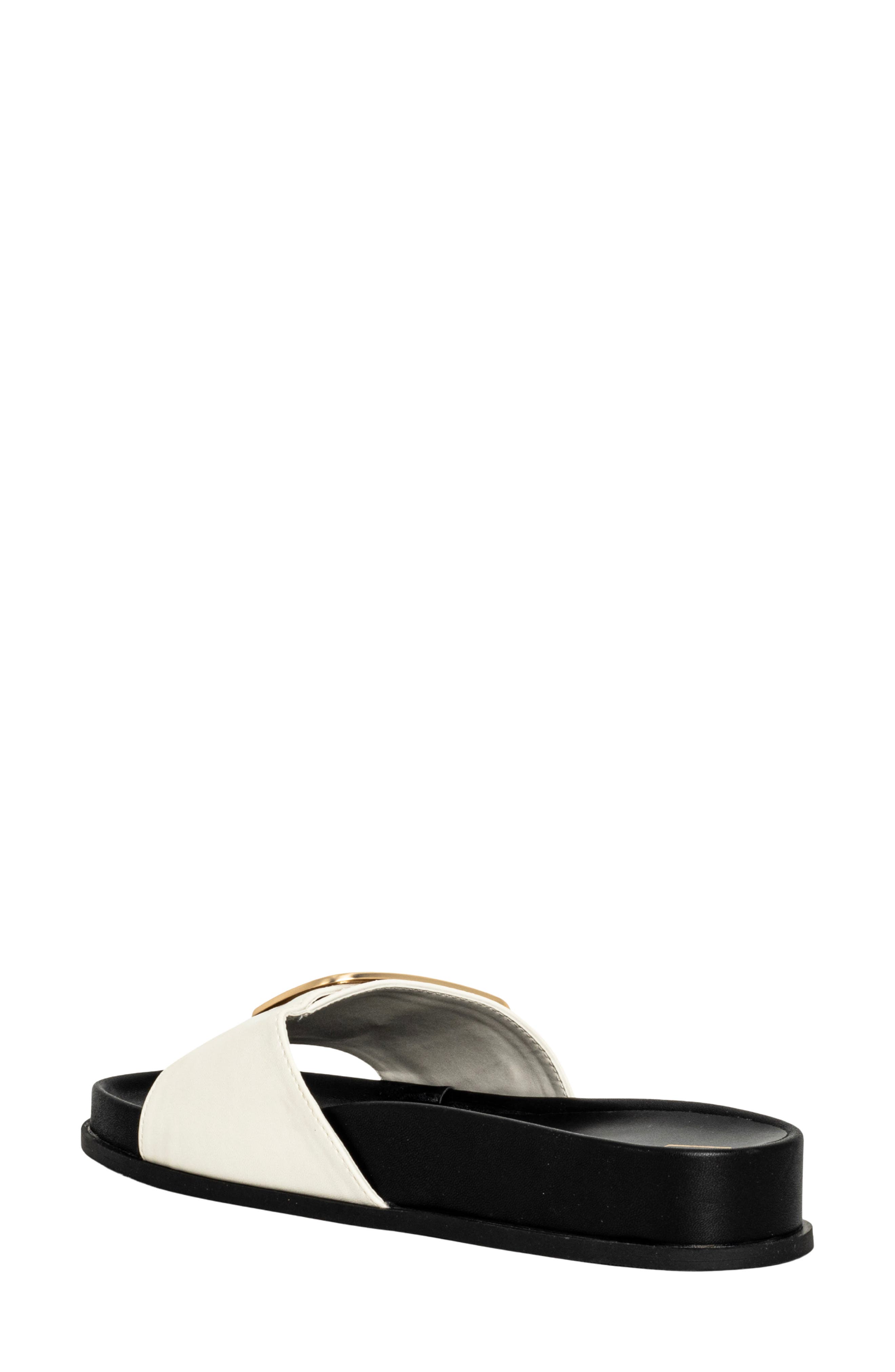 SHUSHOP Delphine Slide Sandal, Alternate, color, Black And White